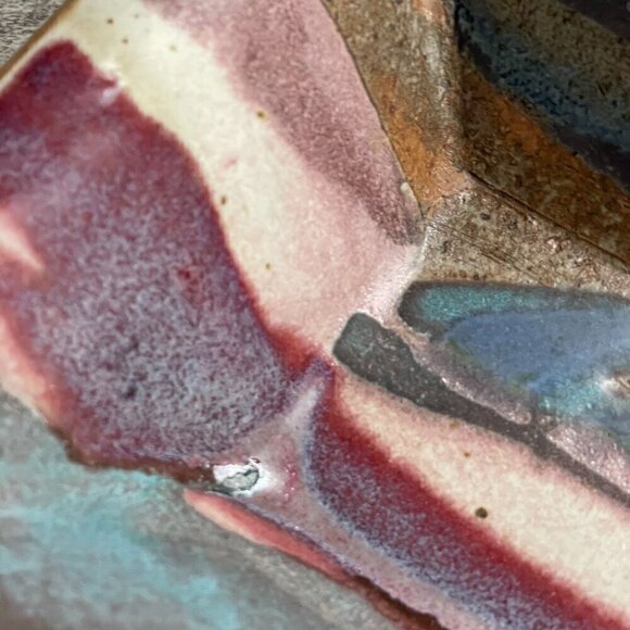 Klickitat Art Pottery Stoneware Lava Abstract Glazed Rectangular Serving Bowl - Picture 9 of 9